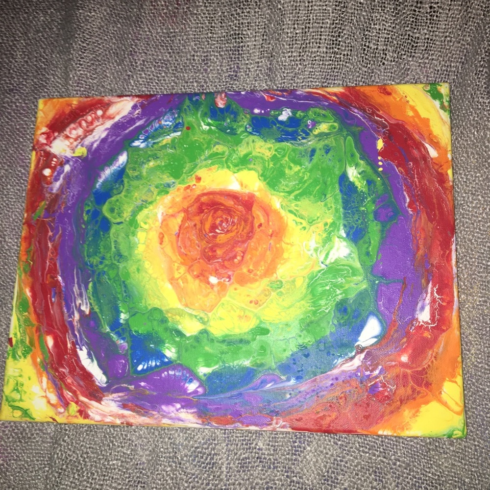 Rainbow flower painting